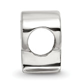 Sterling Silver 925 Polished Letter P Bead, Elegant Solid Design